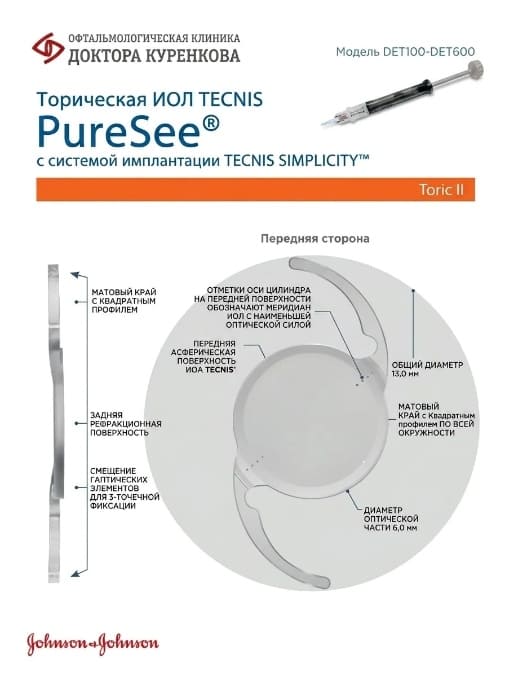 Интраокулярная линза PureSee, Tecnis, Johnson & Johnson